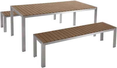 NARDO - Tuinset voor 6 - Lichte houtkleur - Kunsthout