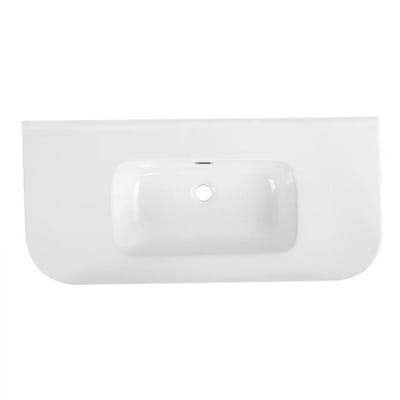 Saniclass Terra Meubelwastafel - 81x46x2cm - afgeronde hoeken - 1 wastafel - zonder kraangaten - wit glans
