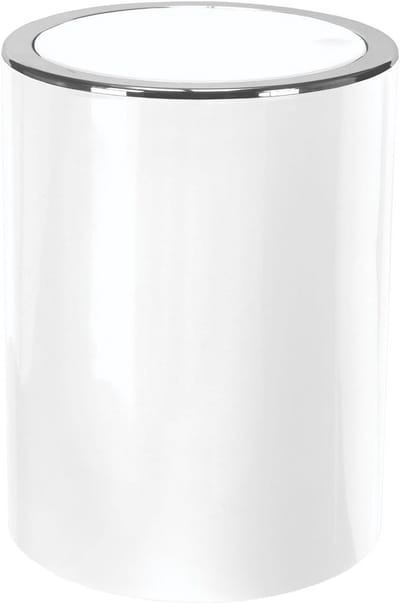 Cosmetica Emmer - Afvalbakje Badkamer - Hygiënisch Afval Beheren - Schommeldeksel - 5 Liter - Sneeuwwit