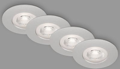 BRILONER KULANA - LED Inbouwspots - set van 4 spotjes - dimbaar badkamerverlichting - Ø9 cm - 4,9 W - 480 lm - mat chroom