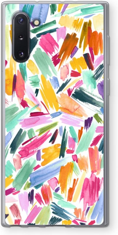 Hoesje geschikt voor Samsung Galaxy Note 10 hoesje - Watercolor Brushstrokes - Soft Cover Telefoonhoesje - Bescherming aan alle Kanten en Schermrand