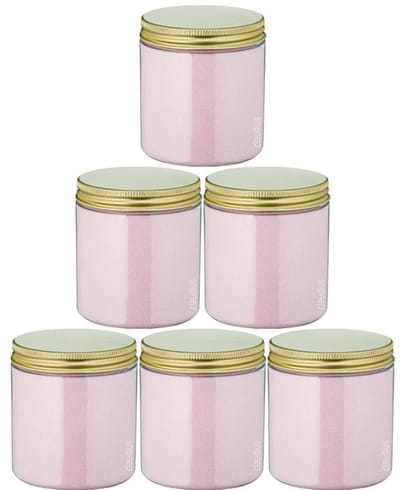 Scrubzout Rozen - 300 gram - Pot met gouden deksel - set van 6 stuks - Hydraterende Lichaamsscrub