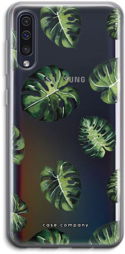 Case Company® - Hoesje geschikt voor Samsung Galaxy A50 hoesje - Tropische bladeren - Soft Cover Telefoonhoesje - Bescherming aan alle Kanten en Schermrand
