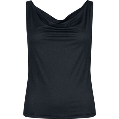 Black Premium by EMP Zwarte basic top met een licht glittereffect - Dames - S