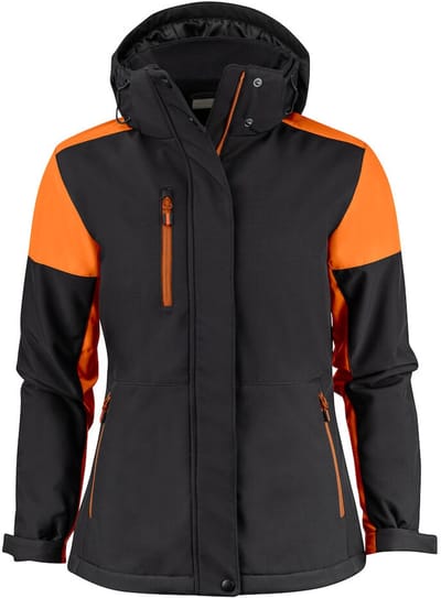 Printer PRIME PADDED SOFTSHELL PRIME LADY 2261072 - Zwart/Oranje - L