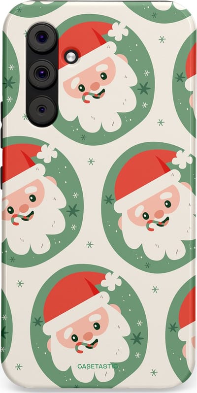 Casetastic hoesje geschikt voor Samsung Galaxy A54 (2023) 5G - Dubbellaagse bescherming - Zuurstok Groen Witte Kerstman - Fashion Case - Wit Saliegroen Crème Terracotta