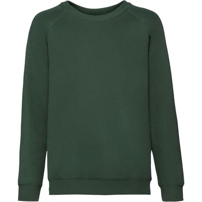 Fruit of the Loom Klassiek Raglan Sweatshirt voor kinderen/Kinderen (Fles groen)