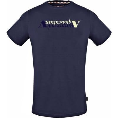 Aquascutum Reflection Logo marineblauw T-shirt