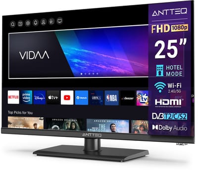 ANTTEQ V25-AF3.Q1 – Smart TV 25 Inch (64 cm) – Full HD & VIDAA – Randloos Design