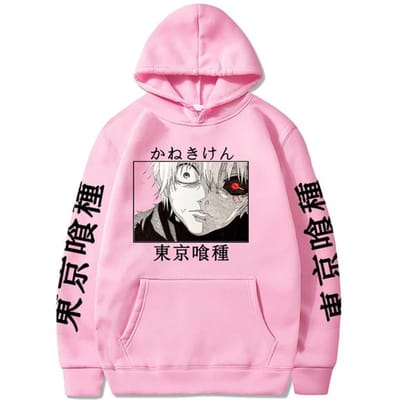 Tokyo Ghoul Sweat À Capuche Anime Pulls Sweats Ken Kaneki Graphique Imprimé Hauts Décontracté Hip Hop Streetwear XXXL pink
