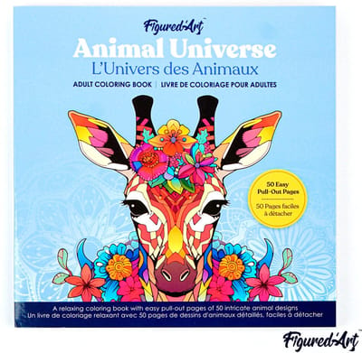 Figured'Art Kleurboek voor Volwassenen Het Dierenuniversum Mandalas - 50 uitscheurbare pagina's - Kunsttherapie Creativiteit Ontspanning en Relaxatie