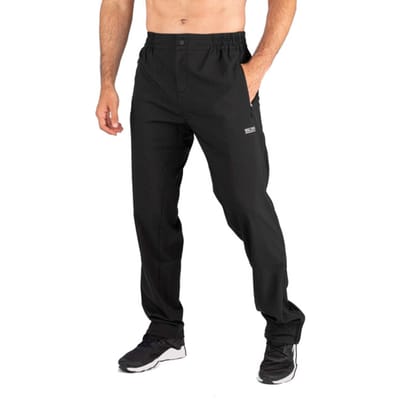 Sjeng Sports JAMES Broek Heren Zwart Stretch met afsluitbare zakken en ritsen aan de broekspijpen voor optimaal comfort