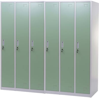 Locker Boston T829, afstortkluisje Lockerkast, metaal 6 vakken ~ groen