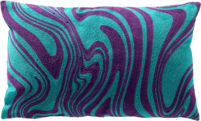 Dutch Decor AYRA - kussenhoes 30x50 cm - geborduurd - Dynasty Green - groen, paars - met rits - zonder binnenkussen