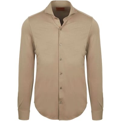Suitable Sorona Overhemd Beige - Maat 40 - Heren - Overhemden Formeel