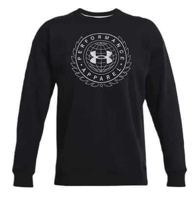 Under Armour, UA RIVAL FLC ALMA MATER CREW, 1366298-001, Male, Black Under Armour UA Rival FLC Alma Mater Crew Heren Sweater Zwart