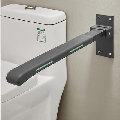 Toiletbeugel - Badkamersteun - Veiligheid Thuishulp - Inklapbaar Wandmontage - 70 cm - Grijs