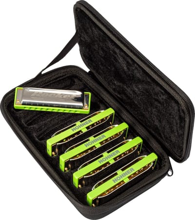 Hohner Rocket-amp C/G/A/D/Bb mondharmonica set van 5