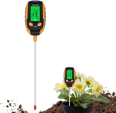 Digitale 4-in-1 Bodemvochtmeter voor Planten met pH, Temperatuur, Vochtigheid en Lichtmeting voor Tuinieren, Gazons en Landbouw