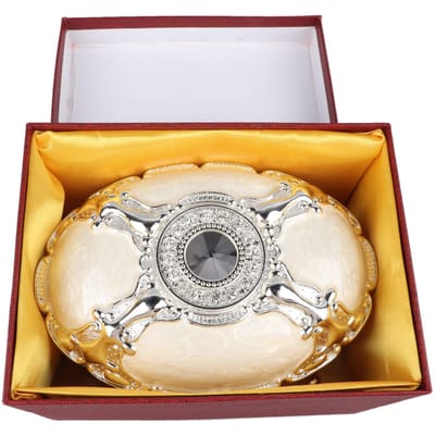 Vintage Sieradendoos Exquise Elegante Legering Antieke Sieraden Organizer voor Ringen Oorbellen Kettingen Zilver Wit S yellow
