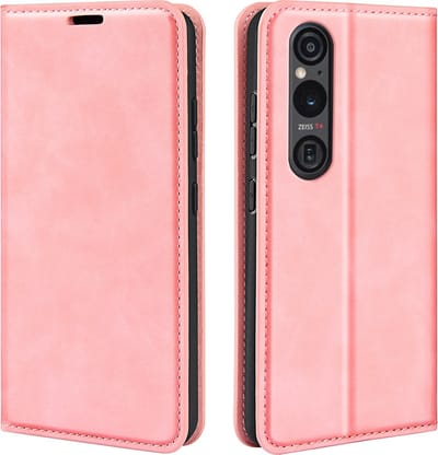 MobyDefend Hoesje - Geschikt voor Sony Xperia 1 VI - Luxe Wallet Bookcase (Magnetische Sluiting) - Roze