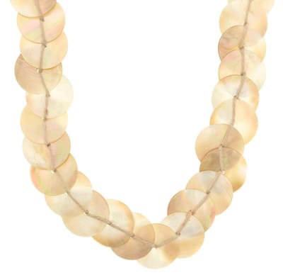 Behave ketting - Beige Crème Schelpen 40 cm - Nikkelvrij, Stijlvolle Bohemian Mode