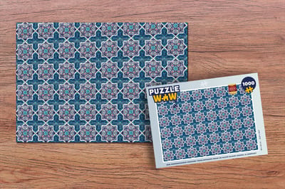 Puzzel Een Marokkaanse Mozaïek tegelpatroon waar de kleur blauw vooral is gebruikt - Legpuzzel - Puzzel 1000 stukjes volwassenen