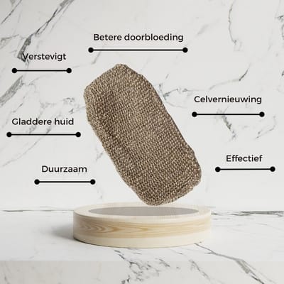 Bluscha® - Scrub Handschoen - Sisal - 100% Biologisch - Washand - Jute - Glove - Hamam - Turkse Sauna - Douche - Peeling - Washandje - Scrubhandschoen - Bad - Shower - Massage - Massagehandschoen - Hammam - Shower - Anti Cellulitis - Huidcellen