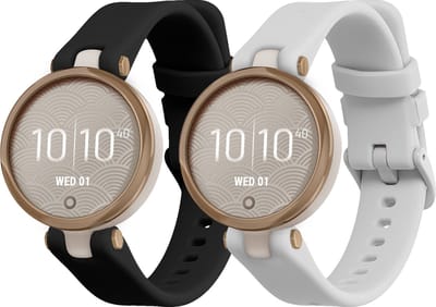 kwmobile 2x horlogebandjes geschikt voor Garmin Lily Sport bandje - Smartwatch bandjes van TPU - Activity tracker horloge band in zwart / wit