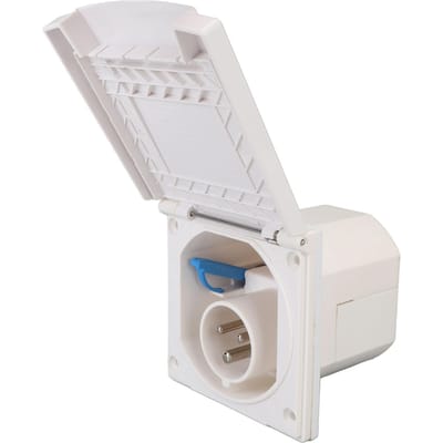 Boîtier d'entrée d'alimentation pour camping-car 3 broches 240V 16A Résistant à l'eau Anti-poussière Boîtier d'entrée d'alimentation encastré avec couvercle de protection pour