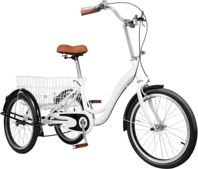 Comfortabele Driewieler voor Volwassenen en Senioren - 20 Inch met Mand en Kinderzitje