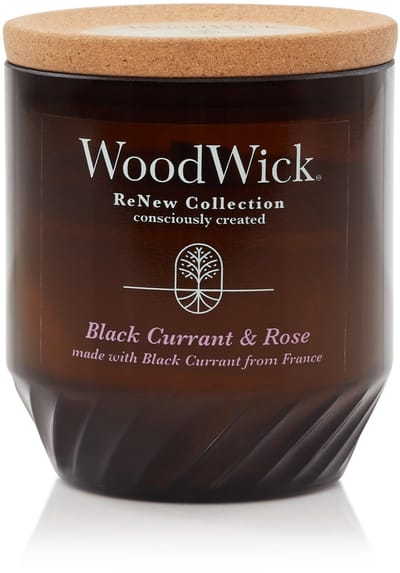 WoodWick ReNew Medium Geurkaars - Black Currant & Rose - 55 branduren