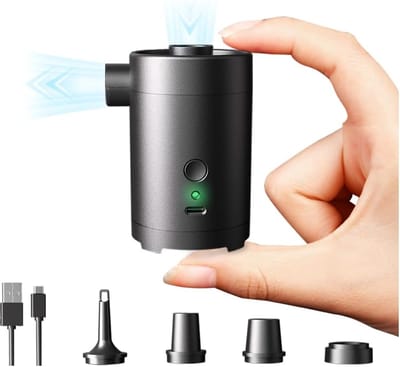 Mini Elektrische Luchtpomp - Draagbare Luchtbedpomp - Elektrische Vacuümpomp - 3600mAh 240L/min - Geschikt voor Luchtbed, Zwemband & Vacuümzakken - Zwart