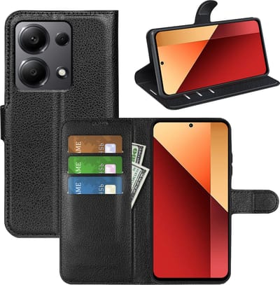 MobyDefend Hoesje - Geschikt voor Xiaomi Redmi Note 13 Pro 4G - Kunstleren Wallet Book Case (Sluiting Voorkant) - Zwart