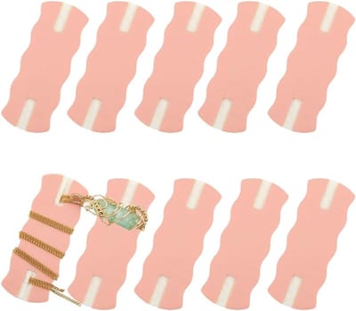 Herbruikbare sieradenorganizer van kunstleer, klitvrij en draagbaar voor halskettingen, armbanden en ringen, ideaal voor reizen en opbergen
