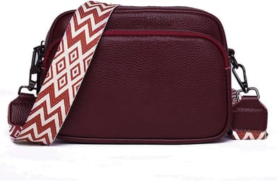 Dames schoudertasje - klein - lederen handtas - crossbody bag - crossbag - schoudertas voor dames - moderne tassen met brede schouderband en 3 vakken