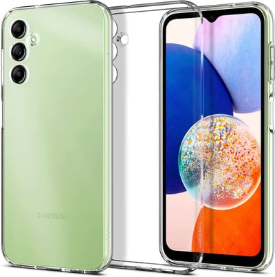 Geschikt voor Spigen Samsung Galaxy A14 Liquid Air Back Cover Hoesje Transparant