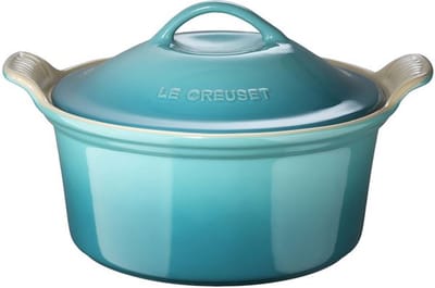 Le Creuset Ovenschaal Rond met Deksel in Aardewerk 23cm Caribean Blue
