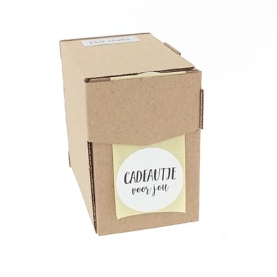Sluitsticker - Sluitzegel - Sticker - "Cadeautje voor jou" - 250 Stuks - O39mm - Wit/Zwart