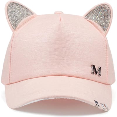 Unisex Leuke Kattenoren M Label Baseballpetten Lente Herfst Buiten Verstelbaar Casual Hoeden Zonbescherming Hoed white