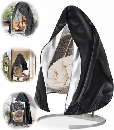 Hangstoelhoes - Schommelstoelhoes - Bescherming Buitenmeubels - Waterdicht UV-bestendig - 190 x 115 cm - Zwart