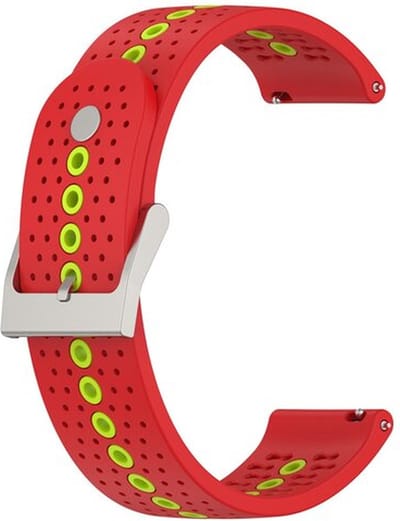 By Qubix - Geschikt voor Garmin bandje - Dot Pattern bandje - Rood - Geschikt voor Garmin Vivoactive 6 / 5 / 3 - Smartwatch bandje 20mm