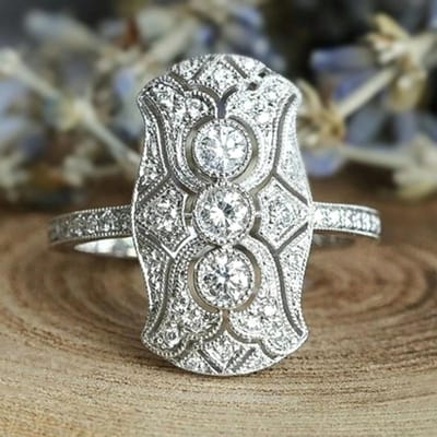 Huitan Temperament Dames Partyring met Schitterende Zirkonia Delicaat Modeontwerp Vingeraccessoires voor Jubileumceremonie 10