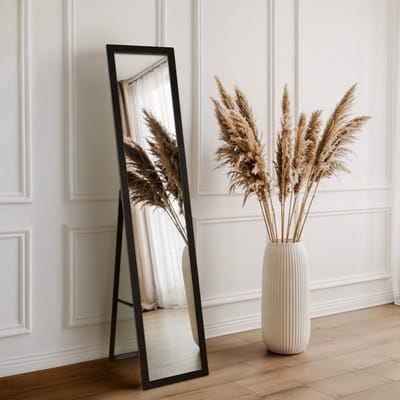Coloray Staande Spiegel - Staande Passpiegel - 36 cm x 156 cm - Staande Spiegel Zwart - Staande Spiegel Voor Slaapkamer - Lange Spiegel - Moderne Staande Spiegel - Spiegel MDF Lijst