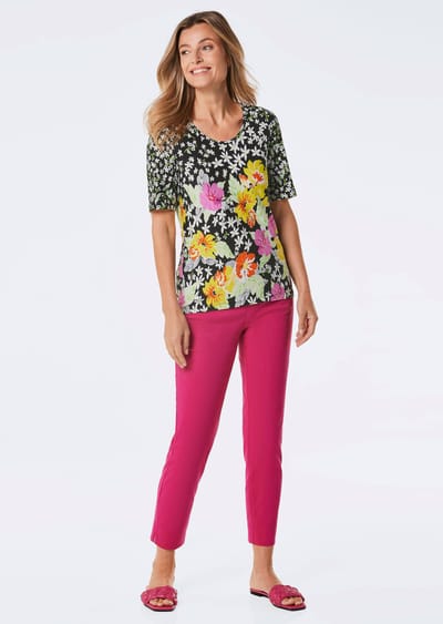 Gedessineerd shirt - schwarz / gedess. - Gr. 19 van Goldner Fashion
