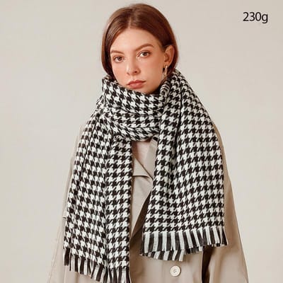 Luxe Kasjmier Dames Geruite Sjaal Winter Warme Sjaal En Wikkel Bandana Pashmina Lange Kwastjes Vrouwelijke Foulard Dikke Deken gray