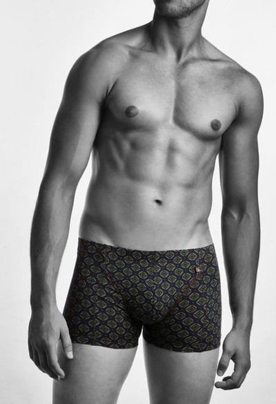 Claesens boxershort de luxe maat S paisley print blauw groen pima katoen
