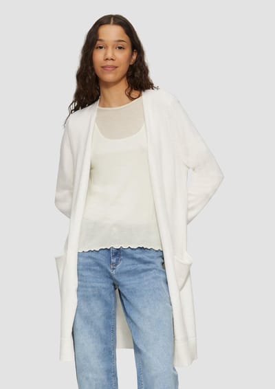 Dikke lange cardigan in viscosemix voor dames QS