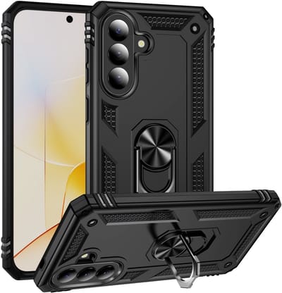 Coverup Hoesje - Geschikt voor Samsung Galaxy A57 Hoesje - Coverup Armor Ring Kickstand Back Cover - Zwart