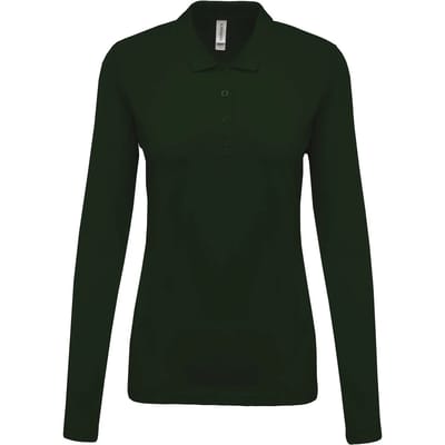 Kariban Piqué-damespolo lange mouwen K257 - Forest Green - XXL
